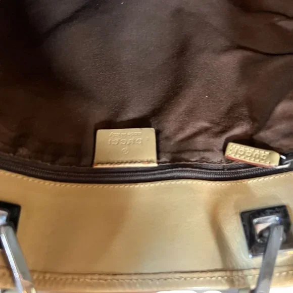 Authentic Gucci Tote Bag Brown Canvas Used GG Handbag Vintage - Picture 10 of 14